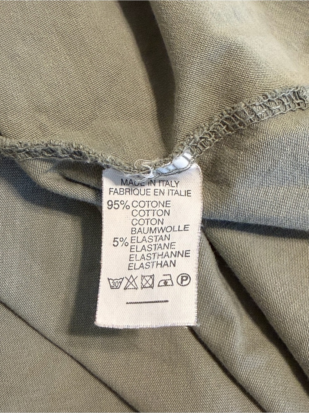 Saga Made In Italy Sage Green High Low Cotton Dress Relaxed Boho Size XL - Picture 3 of 5